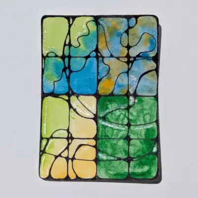 Abstract Stained Glass #4 aceo art card thumbnail 2