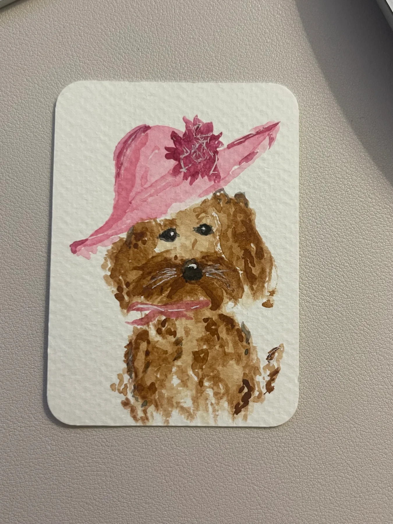 "Lady in Pink" aceo art card