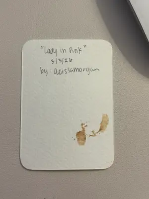 "Lady in Pink" aceo art card thumbnail 2