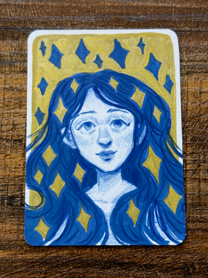 Sparkling Stars aceo art card thumbnail 1