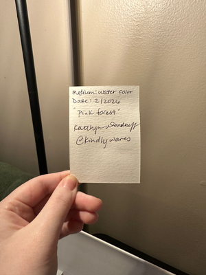 Pink Forest aceo art card thumbnail 2