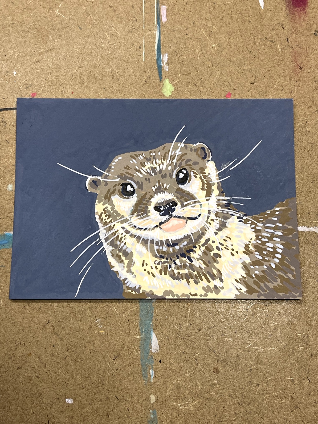 Nosy sea otter- original by Kylie Faison Art aceo art card