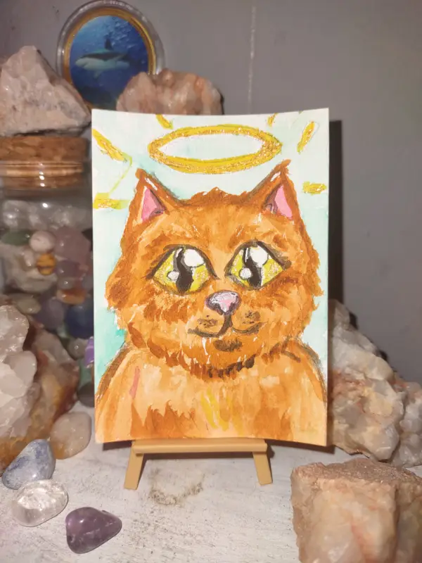 ACEO Original Artwork Cat, cute, animals, watercolors aceo art card