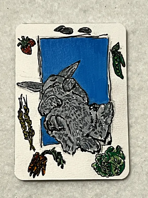 Sweet Dreams Bunny aceo art card