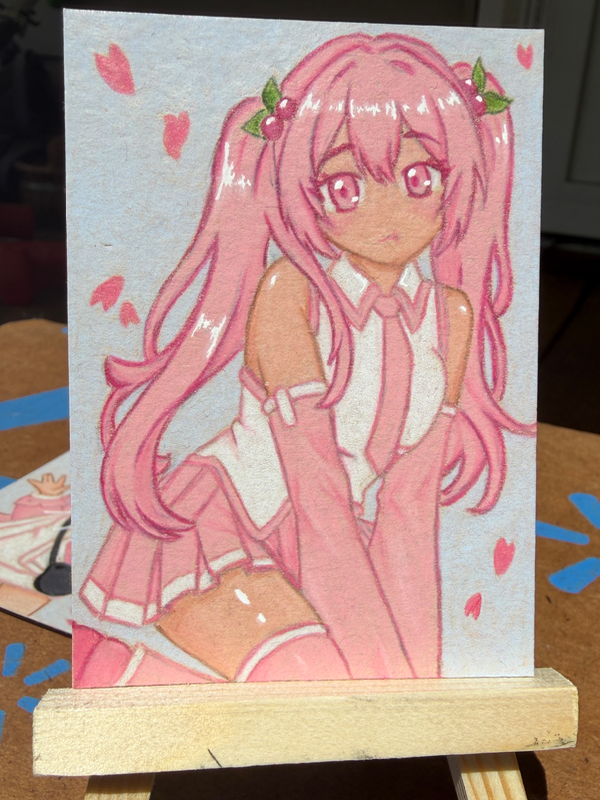 Sakura Miku aceo art card