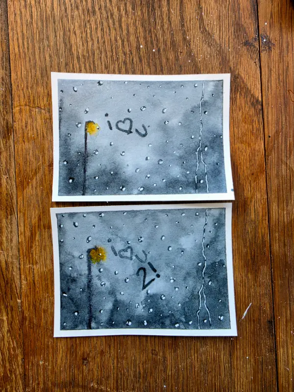 I love you & I love you 2 aceo art card