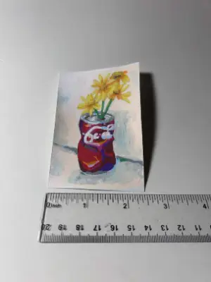 Soda and Flower aceo art card thumbnail 2