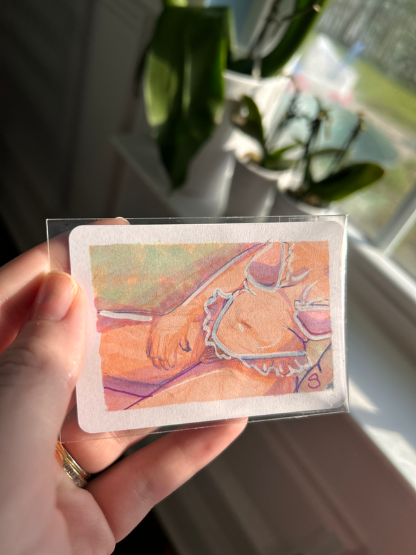 Man Spreading aceo art card