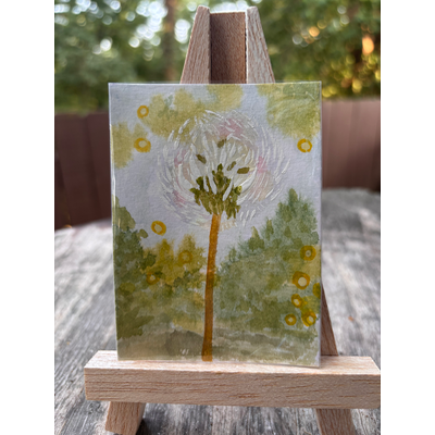 Firefly forest- Dandelion aceo art card thumbnail 1