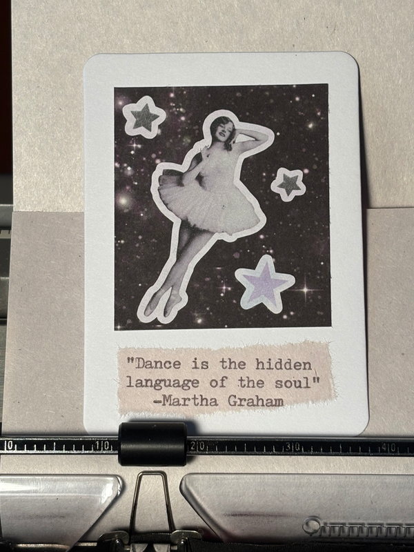 Polaroid Ladies #5 by Mazerzine butterfly dancer quote aceo art card