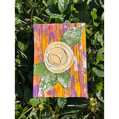 Blooming ranunculus flower aceo art card thumbnail 1