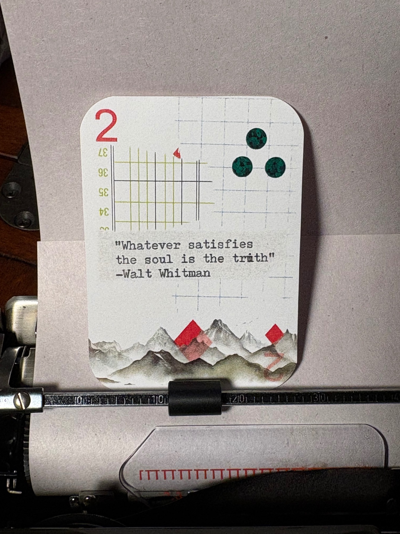 Mountains Walt Whitman quote collage print by mazerzine aceo art card