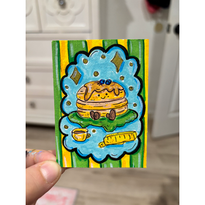 Pancake JellyCat | Toy Illustration aceo art card thumbnail 1