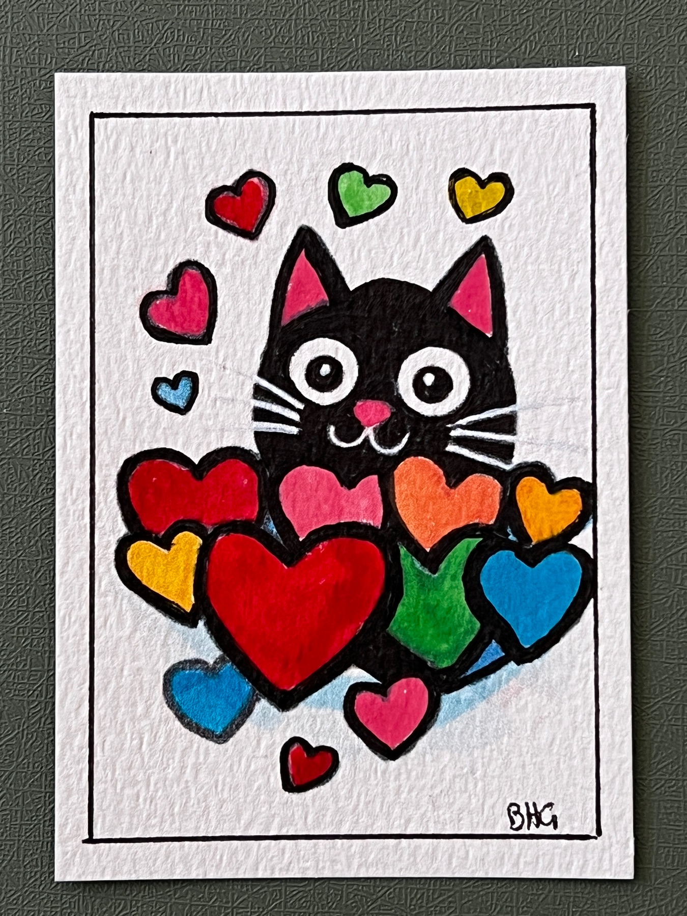 Love Cats #4 aceo art card