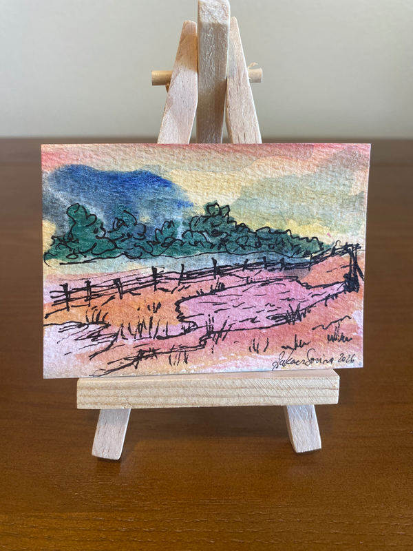 Water Well - Countryside Series #8/9 aceo art card