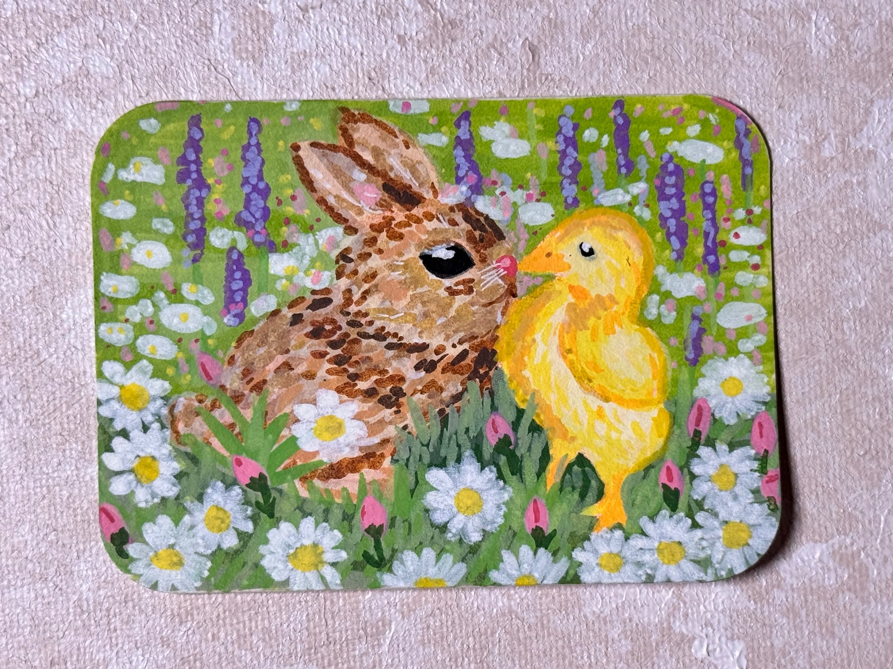 Spring babies aceo art card