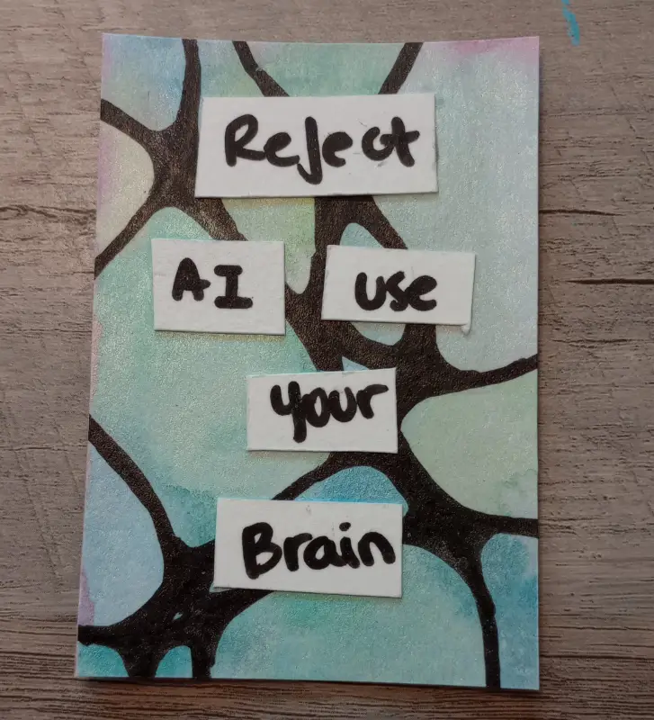 Use your brain aceo art card