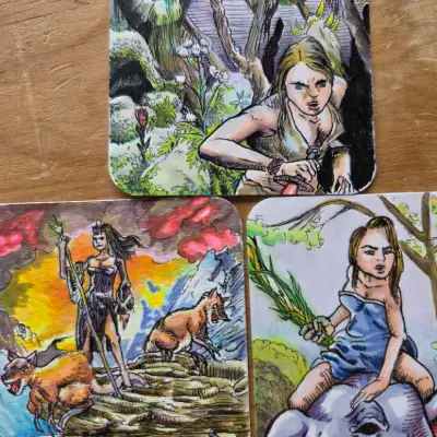 THE LEFTOVERS - Fantasy Babes aceo art card thumbnail 2