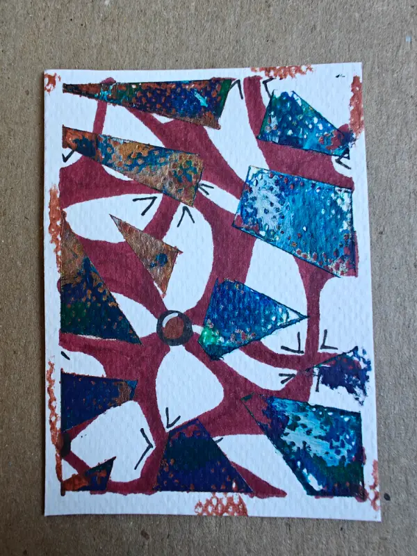 Swimming in the Sound #6 aceo art card