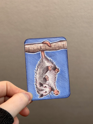 Baby Opossum aceo art card thumbnail 3