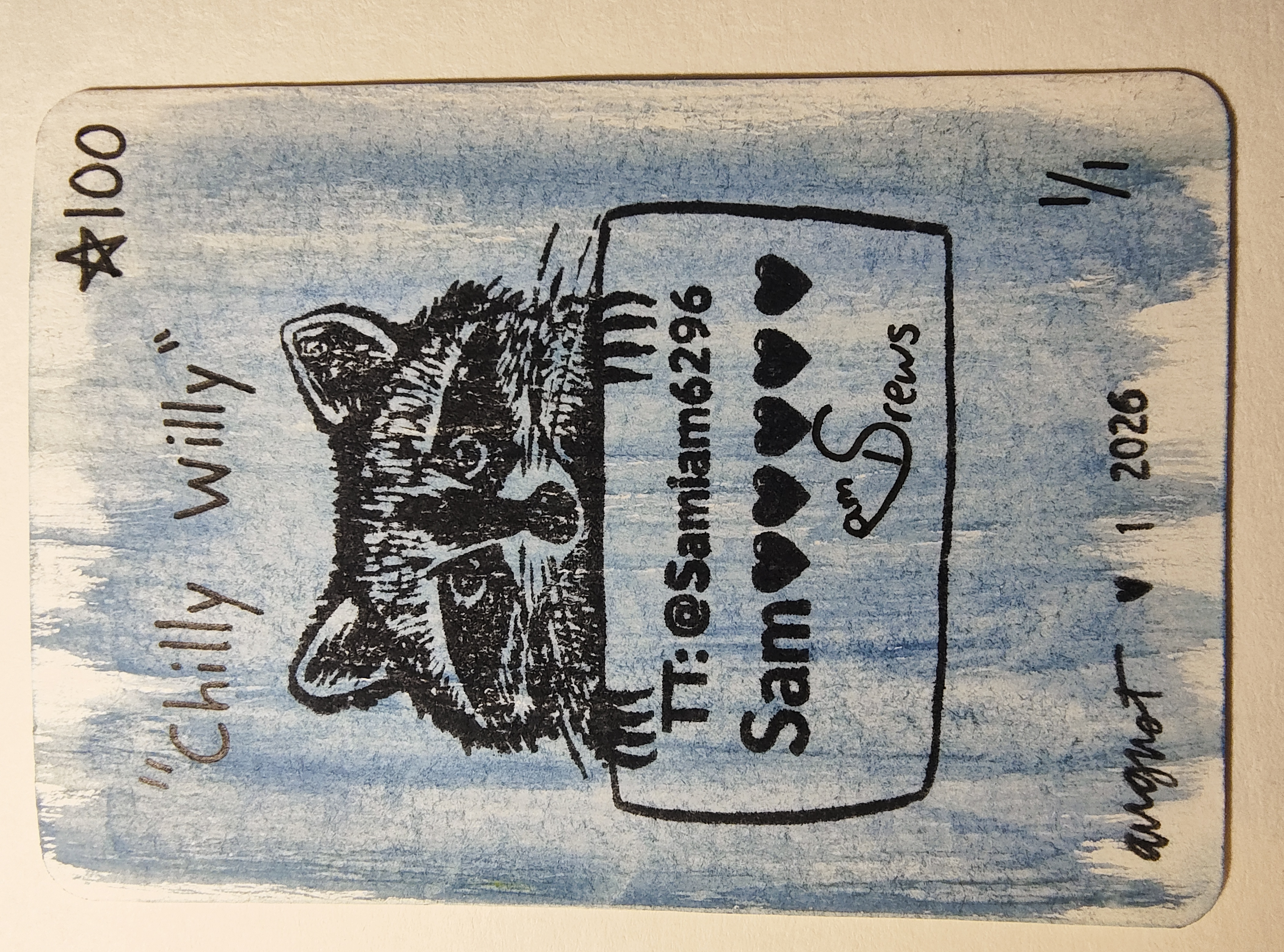 Chilly Willy 🥶 aceo art card thumbnail 2
