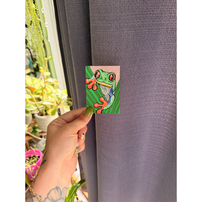 Tree frog aceo art card thumbnail 2