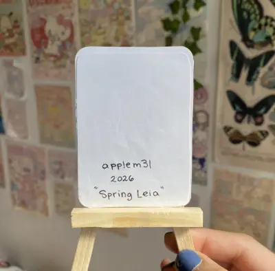 Portrait "Spring Leia" aceo art card thumbnail 3