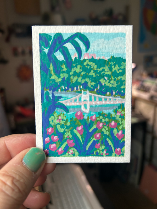 Paradise Bridge aceo art card