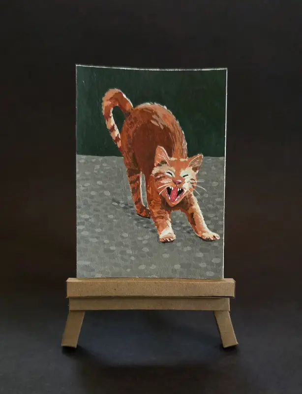 Sleepy Cat — Card 2 of 9 | by ArtsyyCarly aceo art card