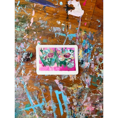 Flowersplash 1 aceo art card thumbnail 2