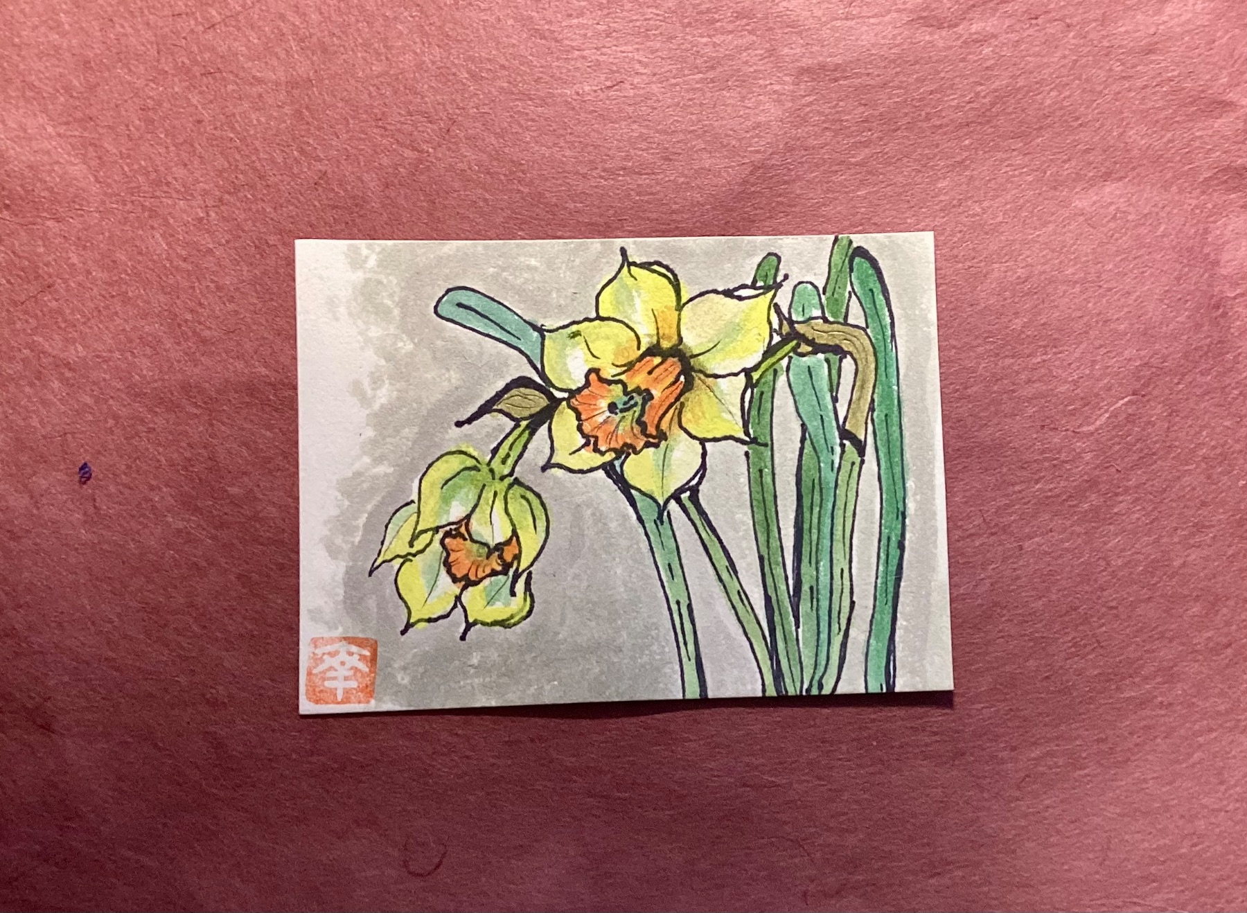 Daffodils #2 aceo art card