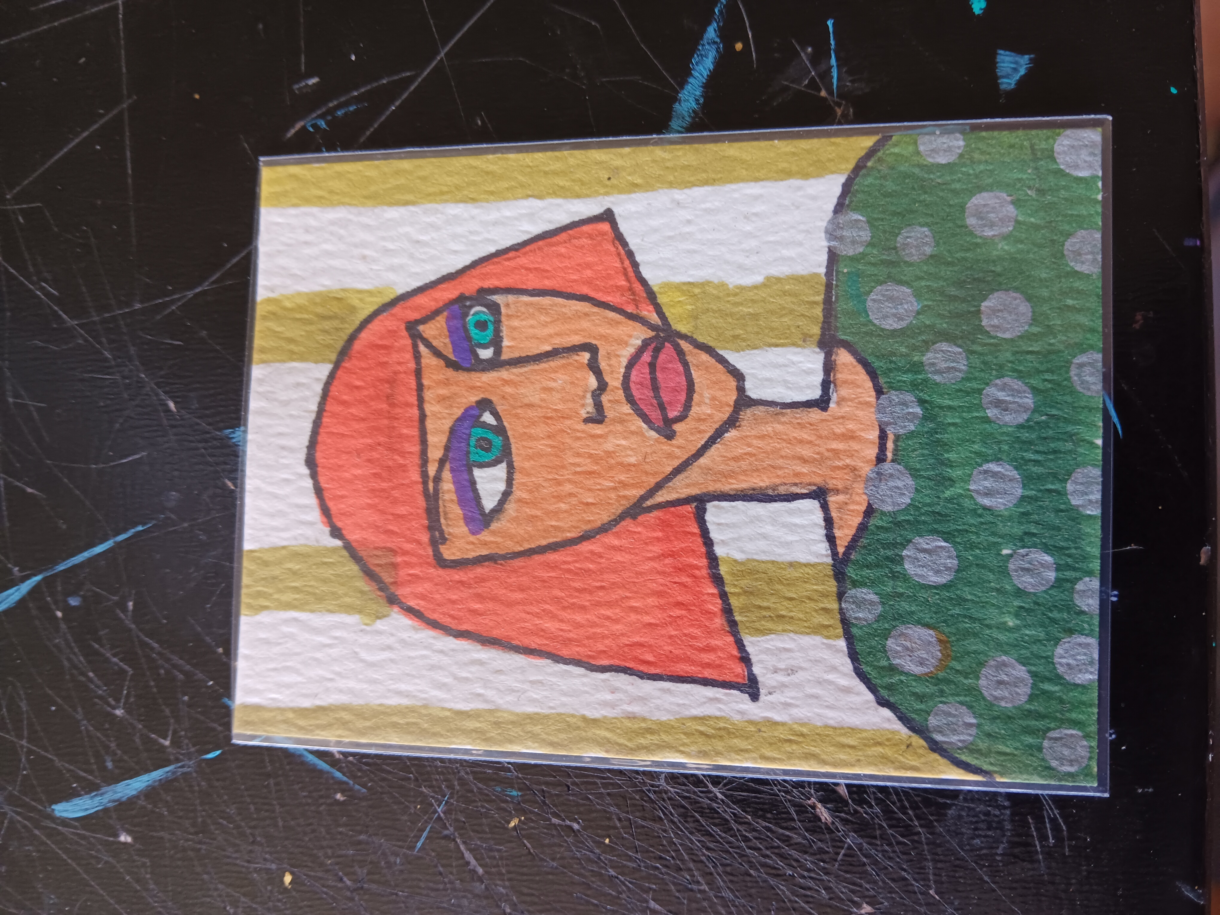 Hedda Abstract Woman aceo art card