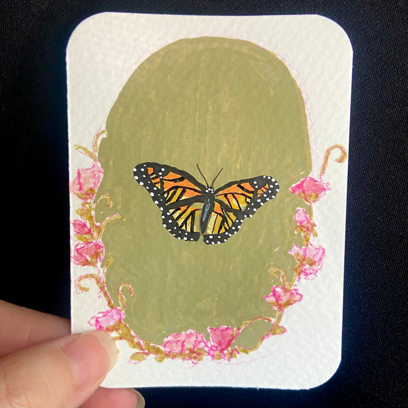 monarch butterfly - 2/2 aceo art card