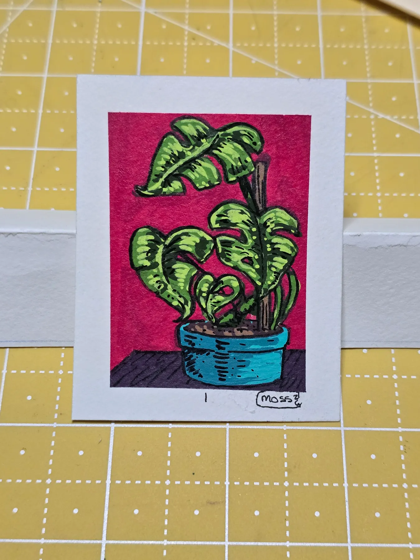 Monstera 1 aceo art card