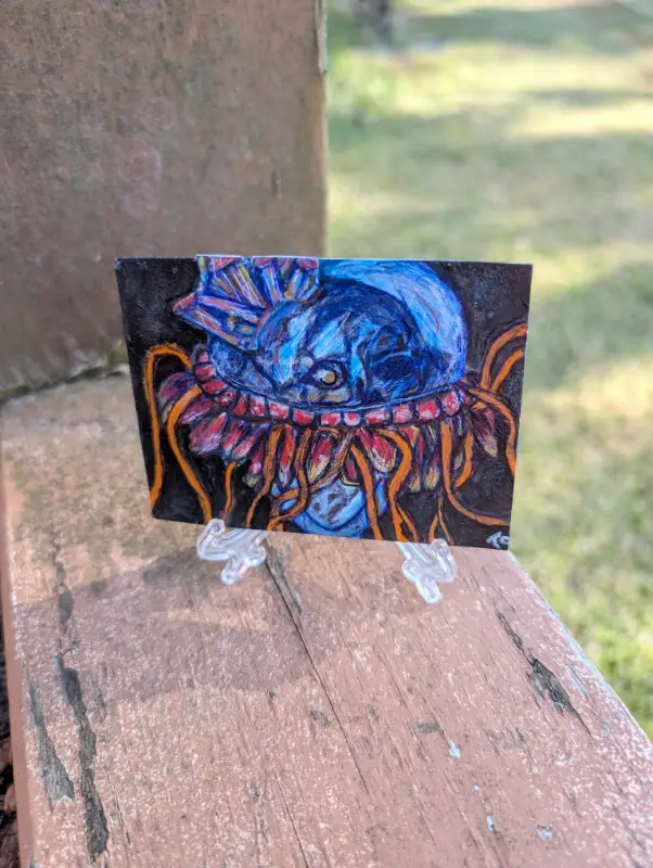Chrystal Skull Jellyfish aceo art card