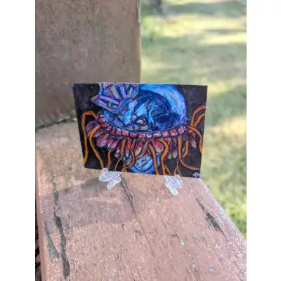 Chrystal Skull Jellyfish aceo art card thumbnail 1