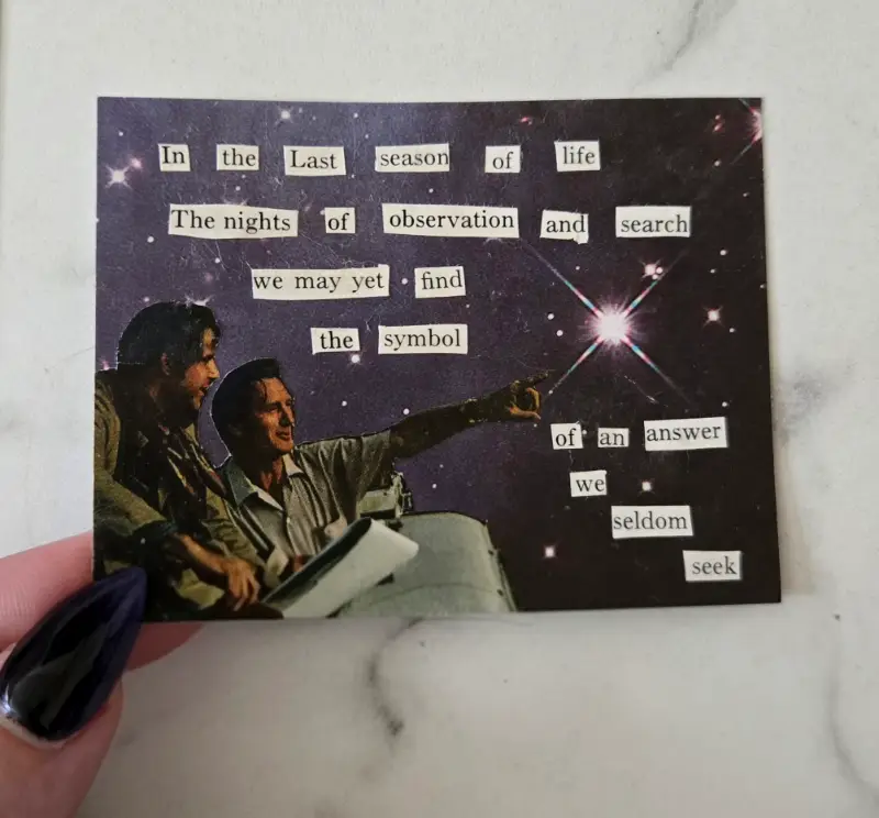 An Answer in the Starlight - Follow the Stars Analog Collage aceo art card