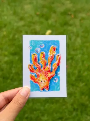 Coral Guy aceo art card thumbnail 1