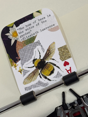 Bumble bee garden collage print by Mazerzine aceo art card thumbnail 2