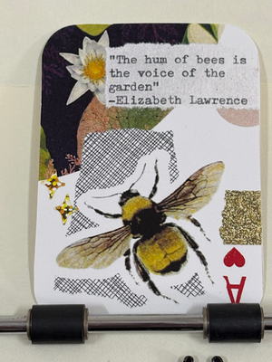 Bumble bee garden collage print by Mazerzine aceo art card thumbnail 1