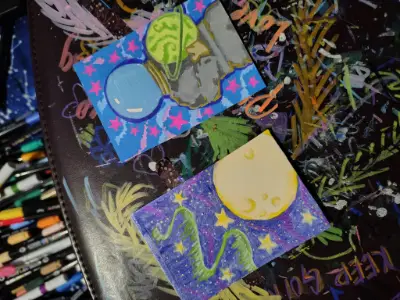 Outer space aceo aceo art card thumbnail 2