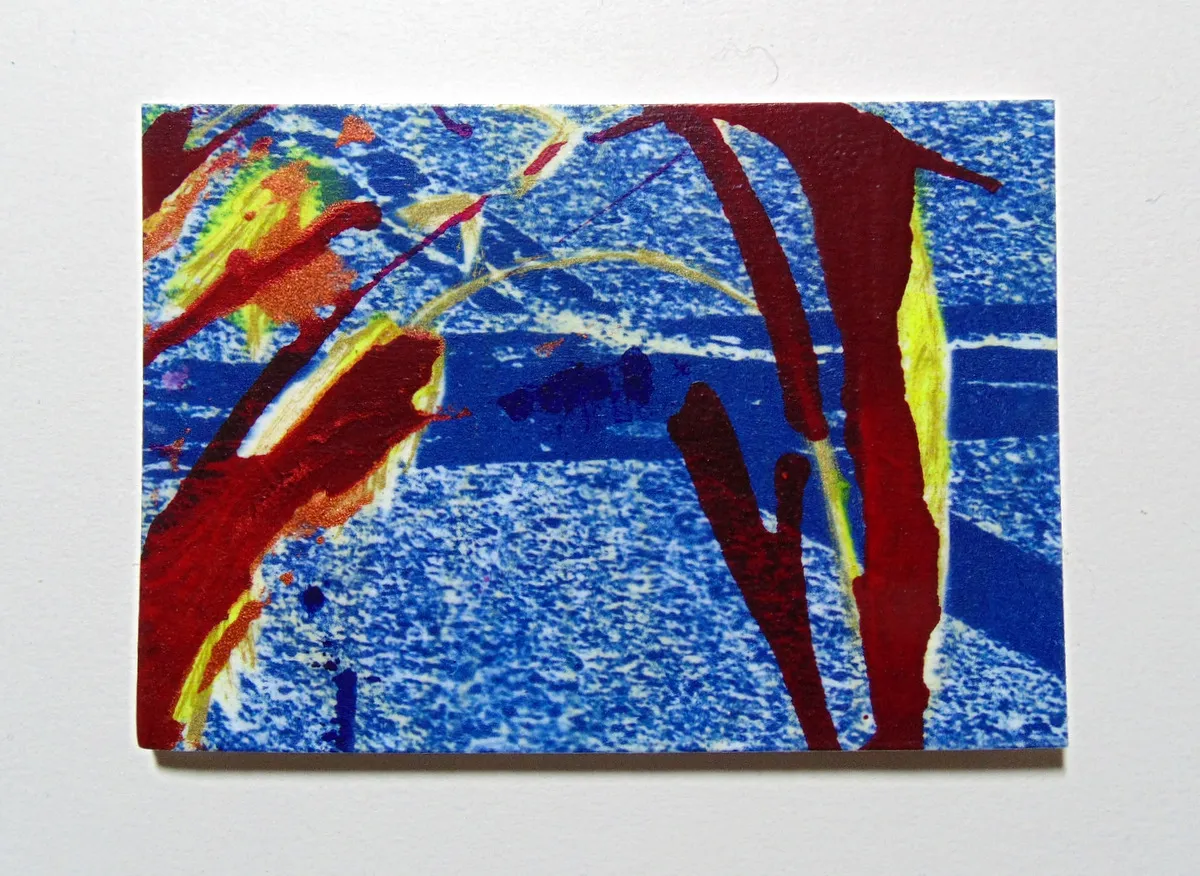 Roanoke Mixed Media Original Art ACEO Cyanotype Ink aceo art card