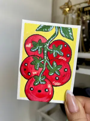 Cutie Tomatoes aceo art card thumbnail 2