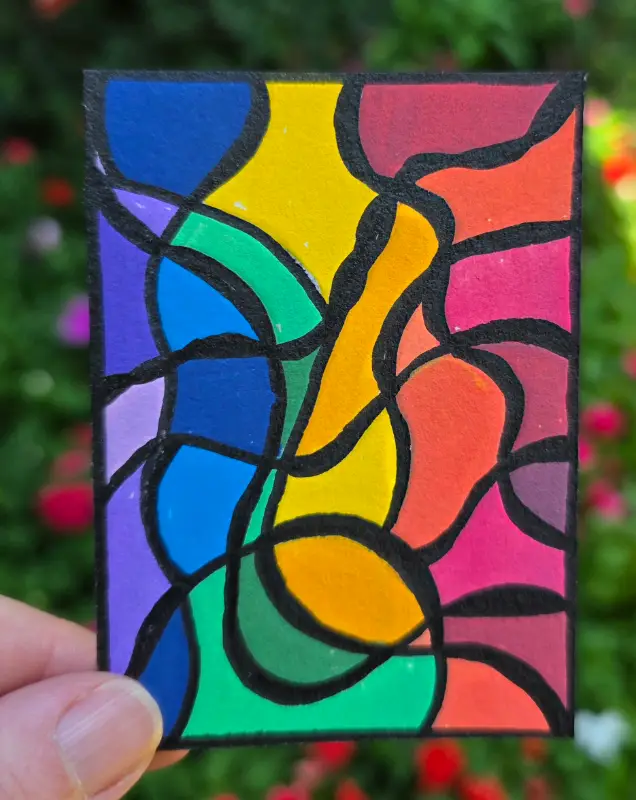 ACEO Rainbow Mosaic aceo art card