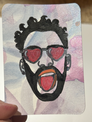 Bad Bunny aceo art card thumbnail 2