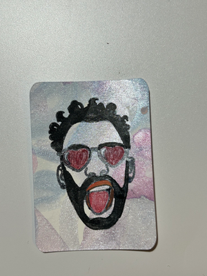 Bad Bunny aceo art card thumbnail 1