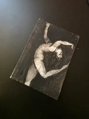 Dance Study 1 aceo art card thumbnail 2