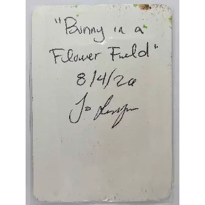 Bunny in a Field aceo art card thumbnail 3