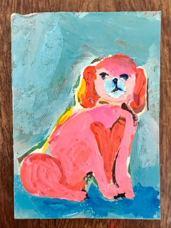 Heart Dog aceo art card