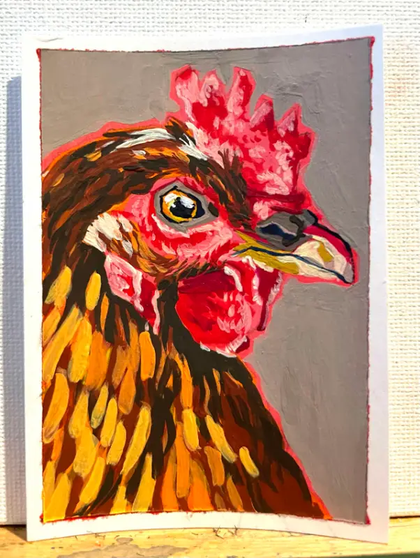 Hen aceo art card